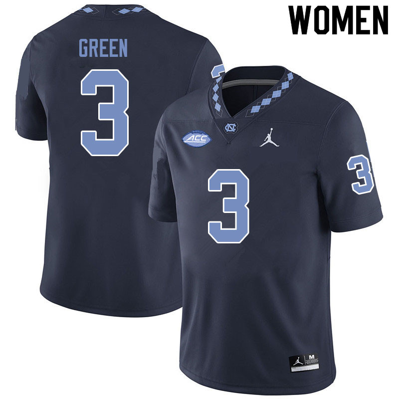 Jordan Brand Women #3 Antoine Green North Carolina Tar Heels College Football Jerseys Sale-Black